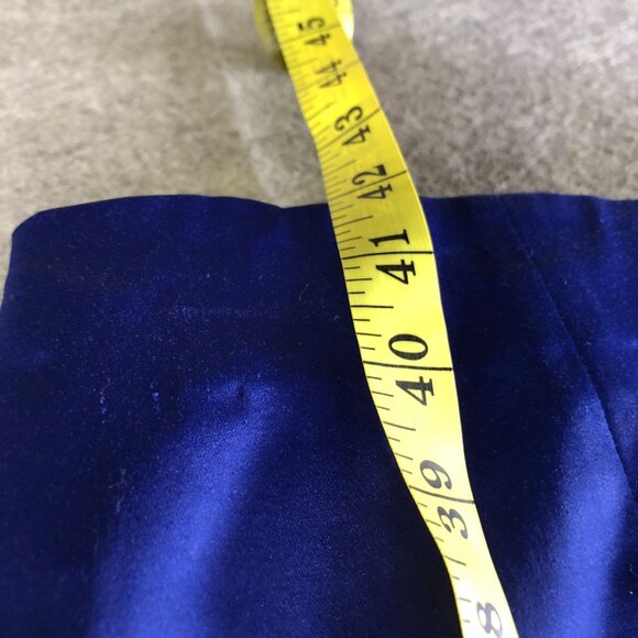 Talbots Satin Sheath Dress Womens 14W-16W Royal Blue Sleeveless Drape Formal - Picture 10 of 11